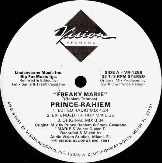 Prince Rahiem : Freaky Marie / Loose My Money (12")