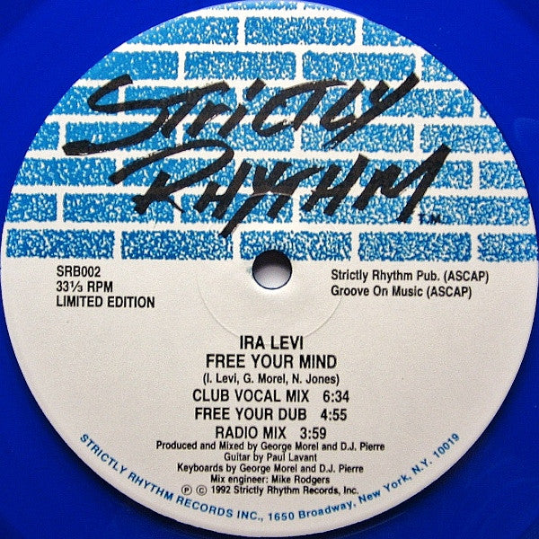 Ira Levi : Free Your Mind (12", Ltd, Blu)