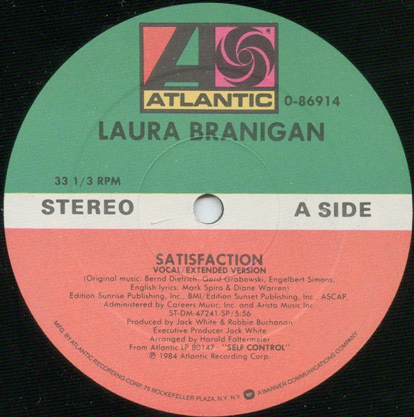 Laura Branigan : Satisfaction / Ti Amo (12")