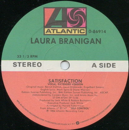 Laura Branigan : Satisfaction / Ti Amo (12")