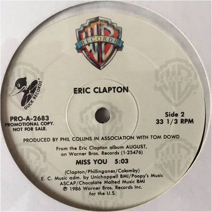 Eric Clapton : Miss You (12", Single, Promo)