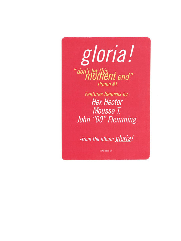 Gloria Estefan : Don't Let This Moment End (12", Single, Promo, #1)