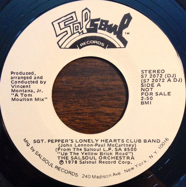 The Salsoul Orchestra : Sgt. Pepper's Lonely Hearts Club Band (7", Promo, Styrene)