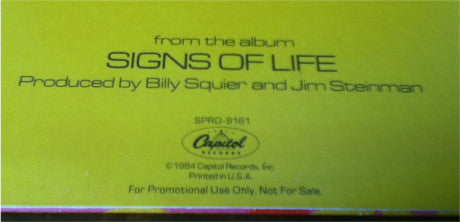 Billy Squier : Rock Me Tonite (12", Single, Promo)