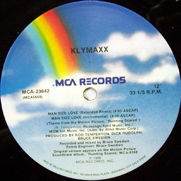 Klymaxx : Man Size Love (12" Version) (12", Single)