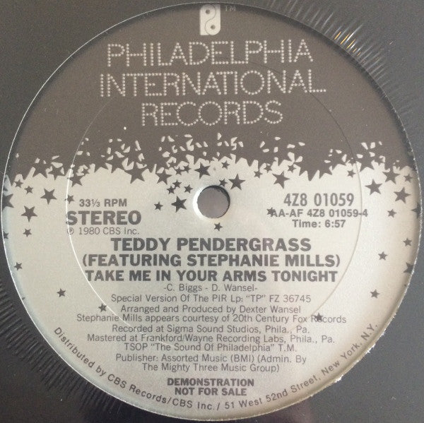 Teddy Pendergrass : Take Me In Your Arms Tonight (12", Promo)