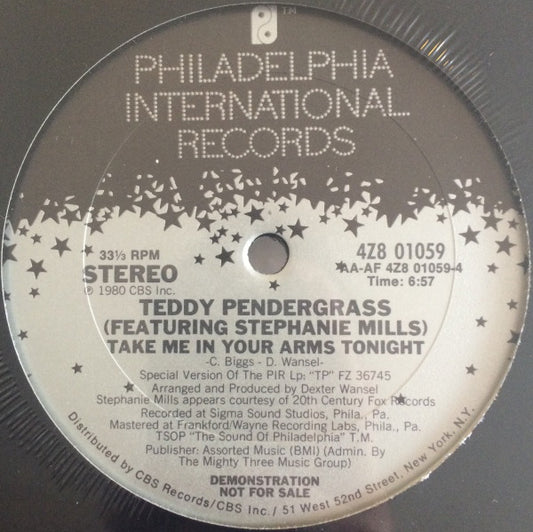 Teddy Pendergrass : Take Me In Your Arms Tonight (12", Promo)