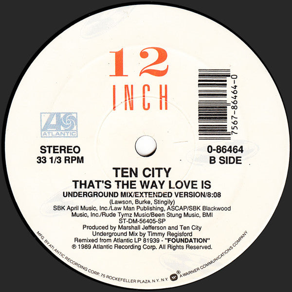 Ten City : That's The Way Love Is (12")