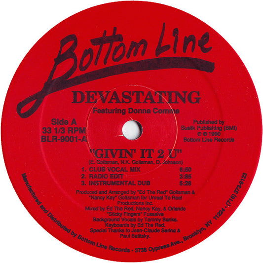 Devastating Featuring Donna Comma : Givin' It 2 U (12")