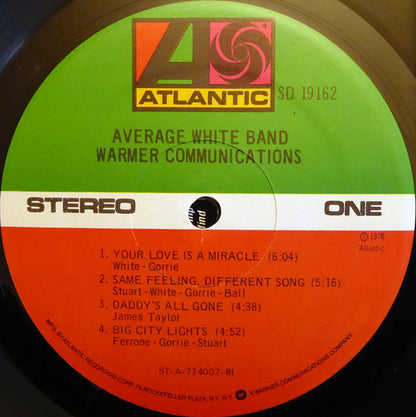 Average White Band : Warmer Communications (LP, Album, RI )