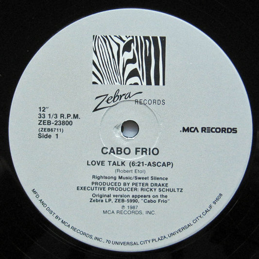 Cabo Frio : Love Talk / Banana Jam (12", Single)