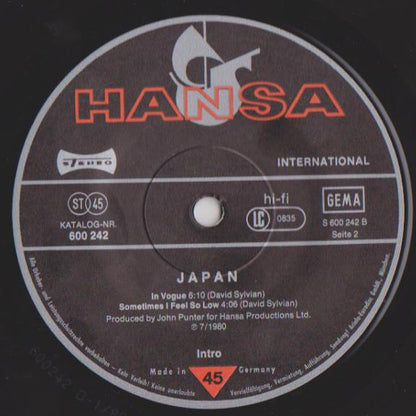 Japan : Live In Japan (12", EP, Single, Son)