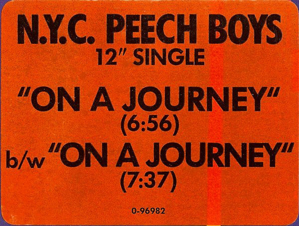 n.y.c. Peech Boys* : On A Journey (12", Single)