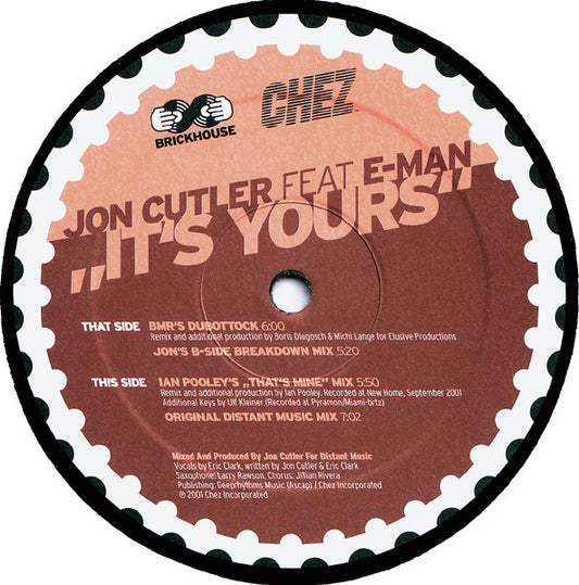 Jon Cutler Feat E-Man : It's Yours (2x12")