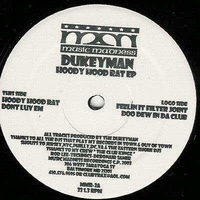 DukeyMan : Hoody Hood Rat EP (12")