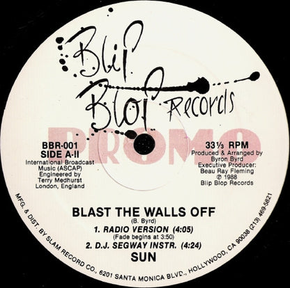 Sun (7) : Blast The Walls Off (12", Promo)