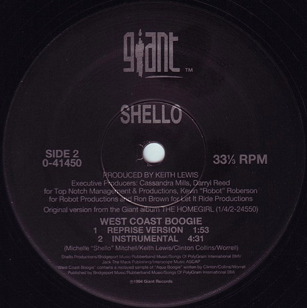 Shello : West Coast Boogie (12", Maxi)