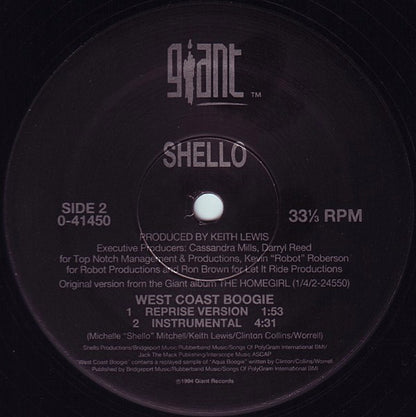 Shello : West Coast Boogie (12", Maxi)