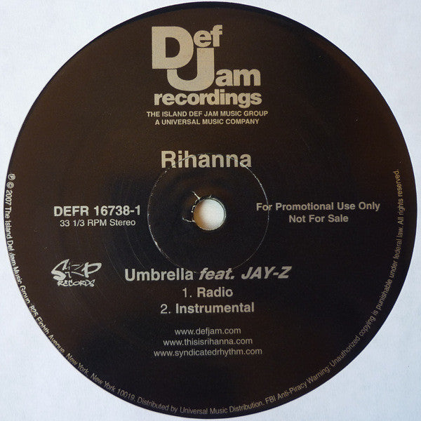 Rihanna Feat. Jay-Z : Umbrella (12", Promo)