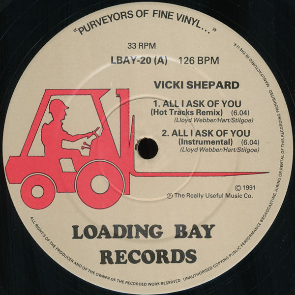 Vicki Shepard : All I Ask Of You (From 'The Phantom Of The Opera') (12")