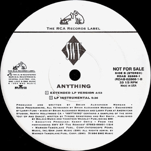 SWV : Anything (12", Single, Promo)