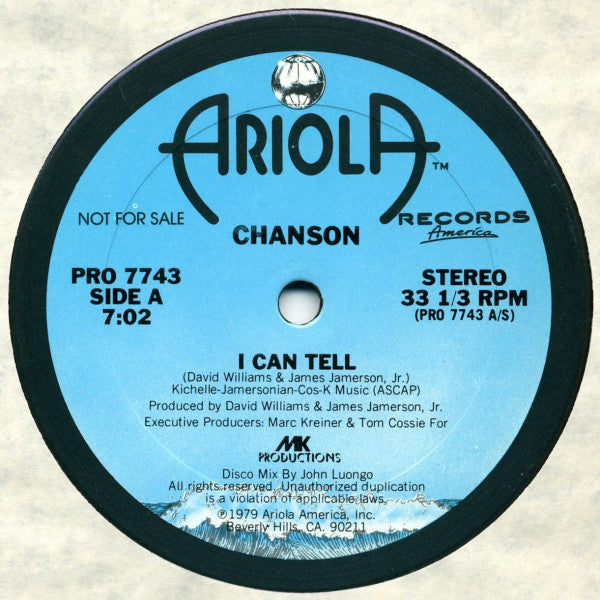 Chanson : I Can Tell (12", Promo)