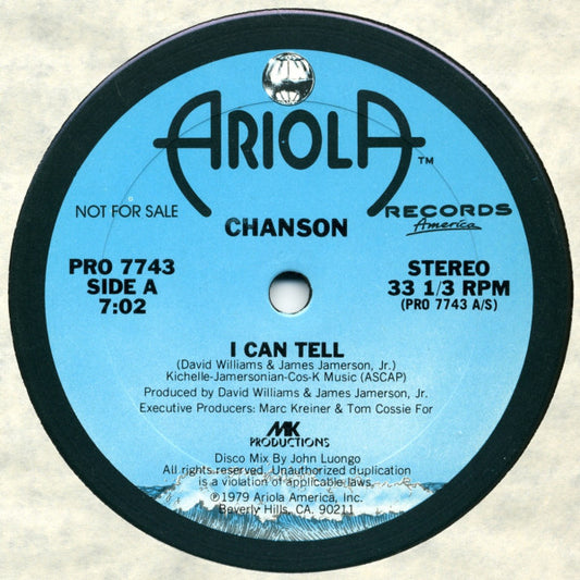 Chanson : I Can Tell (12", Promo)