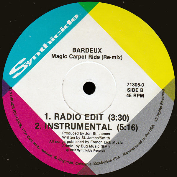 Bardeux : Magic Carpet Ride (Dance Floor Remix) (12")