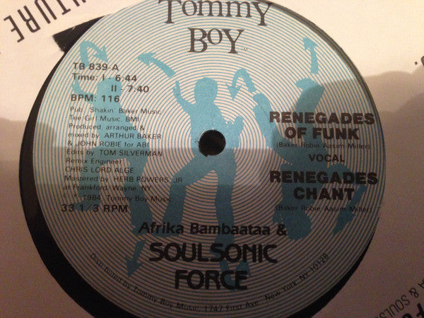Afrika Bambaataa & Soulsonic Force : Renegades Of Funk! (12")