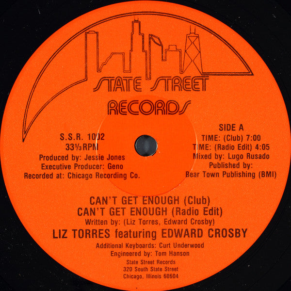 Liz Torres Featuring Edward Crosby : Can't Get Enough (12")