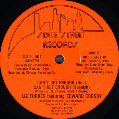 Liz Torres Featuring Edward Crosby : Can't Get Enough (12")