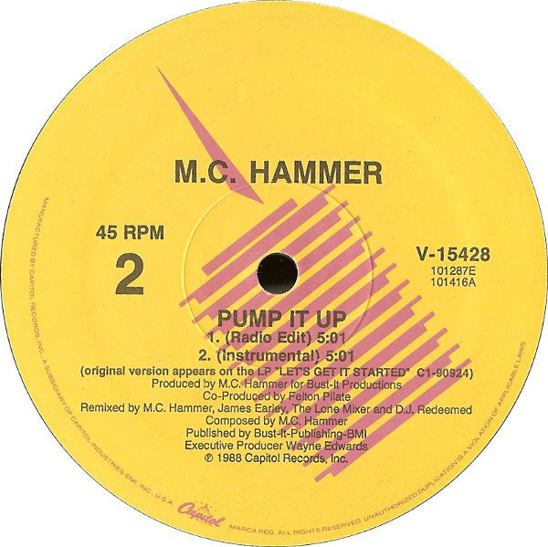 MC Hammer : Pump It Up (12", Single)
