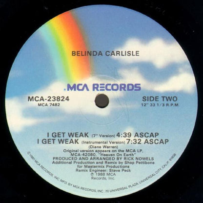 Belinda Carlisle : I Get Weak (12" Version) (12", Single)