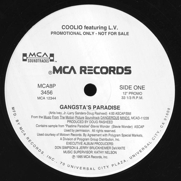 Coolio Featuring LV : Gangsta's Paradise (12", Promo)