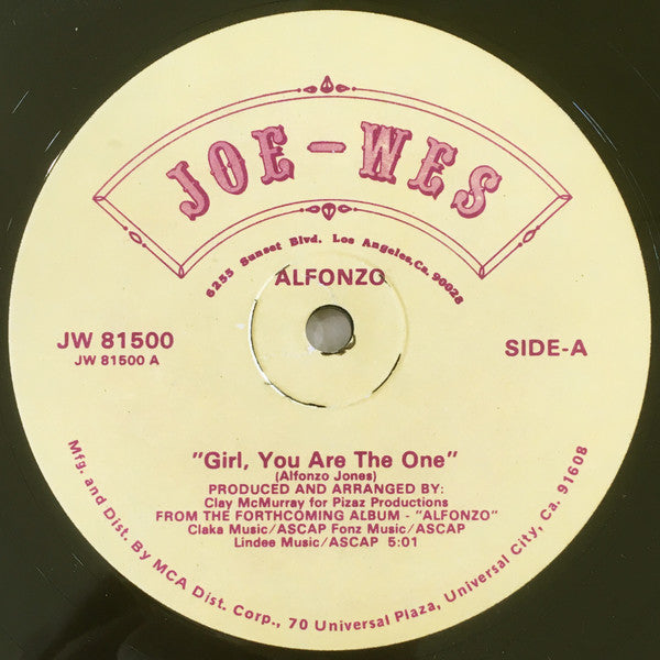 Alfonzo : Girl, You Are The One (12")