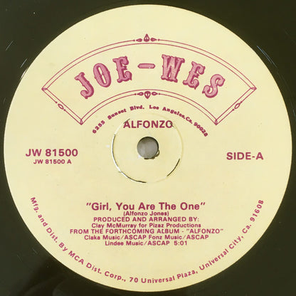 Alfonzo : Girl, You Are The One (12")