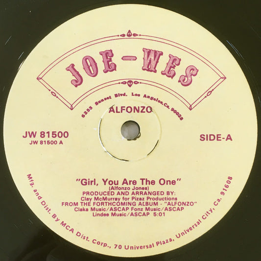 Alfonzo : Girl, You Are The One (12")