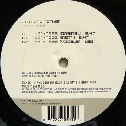 Anthony Rother : Darkness (12", Single)