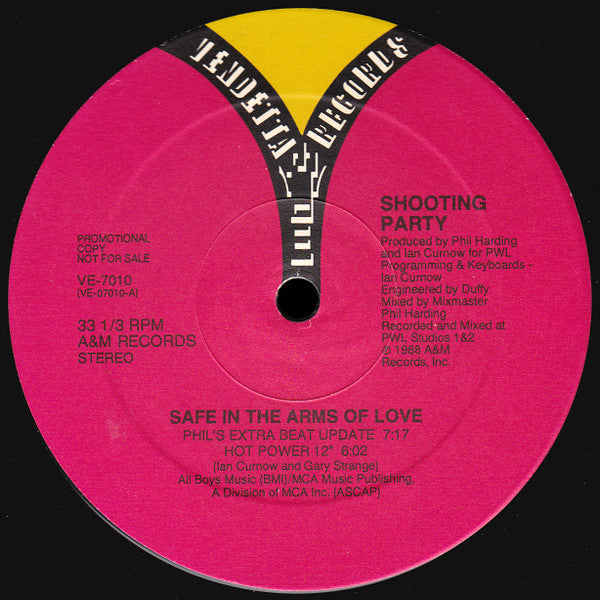 Shooting Party : Safe In The Arms Of Love (12", Promo)