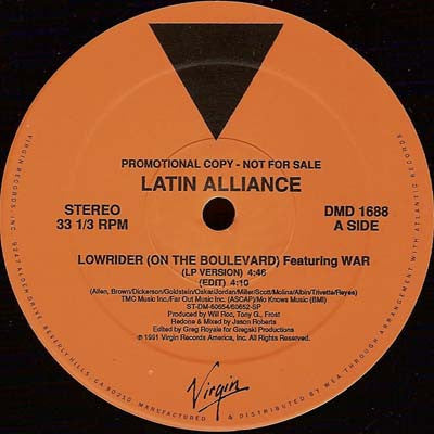 Latin Alliance : Lowrider (On The Boulevard) (12", Promo)