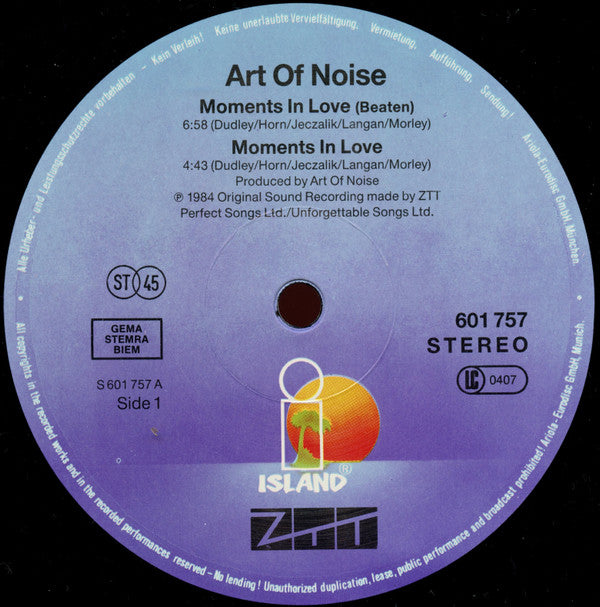 Art Of Noise* : Moments In Love (12", Maxi)