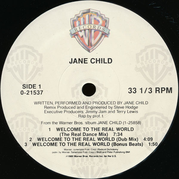Jane Child : Welcome To The Real World (12", Spe)