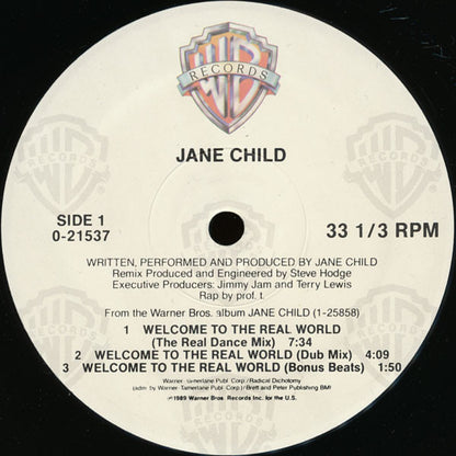 Jane Child : Welcome To The Real World (12", Spe)