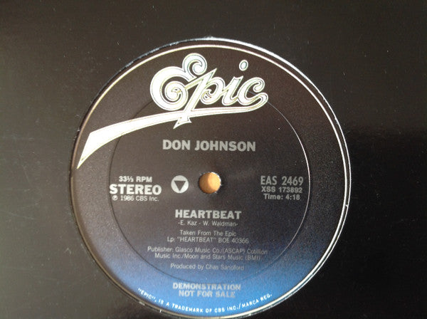 Don Johnson : Heartbeat (12", Single, Promo)