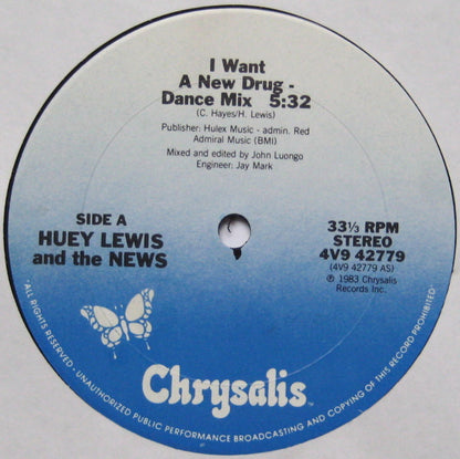 Huey Lewis And The News* : I Want A New Drug (12", Pit)