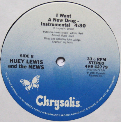 Huey Lewis And The News* : I Want A New Drug (12", Pit)