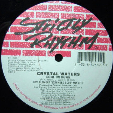 Crystal Waters : Come On Down (2x12")