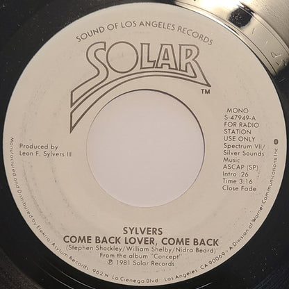 Sylvers* : Come Back Lover, Come Back (7", Promo)