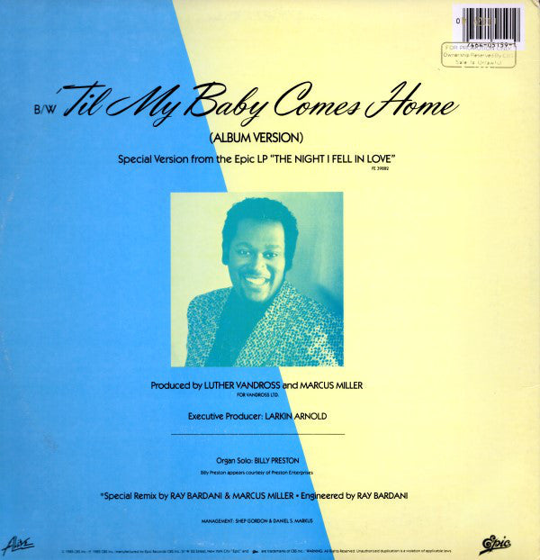 Luther Vandross : 'Til My Baby Comes Home (12", Single)