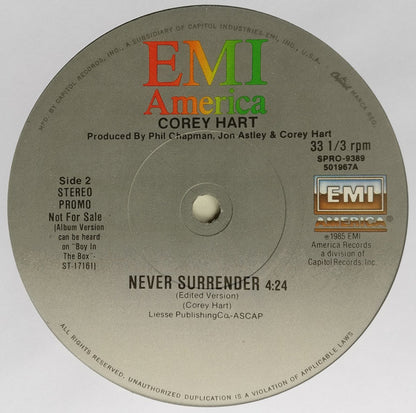 Corey Hart : Never Surrender (12", Promo)